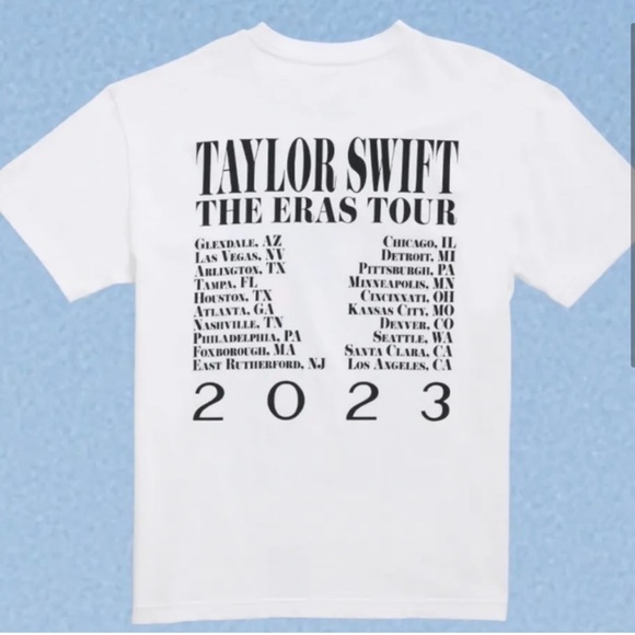 ❤️Taylor Swift Eras Tour Official Stadium Merch US Tour Dates T-shirt size XS - Picture 2 of 2